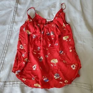 Rebecca Taylor spaghetti strap floral silk blouse